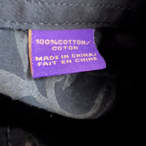 Tallia Men’s Black Floral Button Down Shirt Long Sleeve Size M Neck 15.5 - Picture 10 of 11